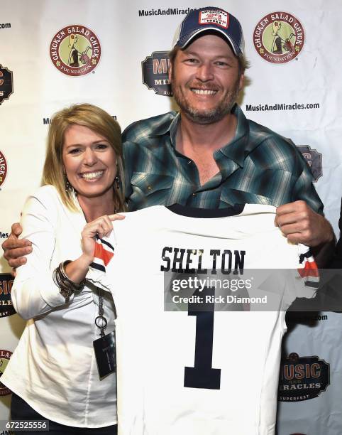 Stacy Brown - Co-Founder of Chicken Salad Chick Foundation and Blake Shelton attend Music And Miracles Superfest benefitting Chicken Salas Chick...