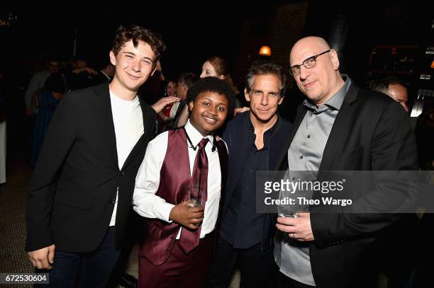 Actors Seamus Davey-Fitzpatrick, Miles J. Harvey, Ben Stiller and director Oren Moverman attend the 2017 Tribeca Film Festival After Party For The...