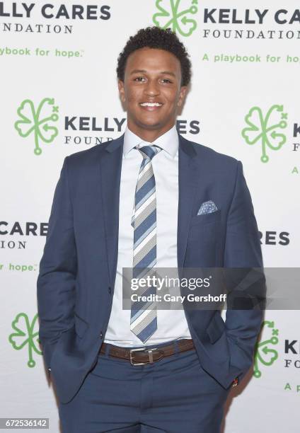 Former Notre Dame quarterback and 2017 NFL draft entrant Deshone Kizer attends the 2017 Kelly Cares Foundation Irish Eyes Gala at The Pierre Hotel on...