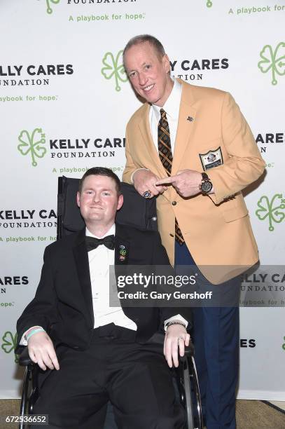 Event honorees, ALS Ice Bucket Challenge co-founder Patrick Quinn and Pro Football Hall of Famer Jim Kelly attend the 2017 Kelly Cares Foundation...