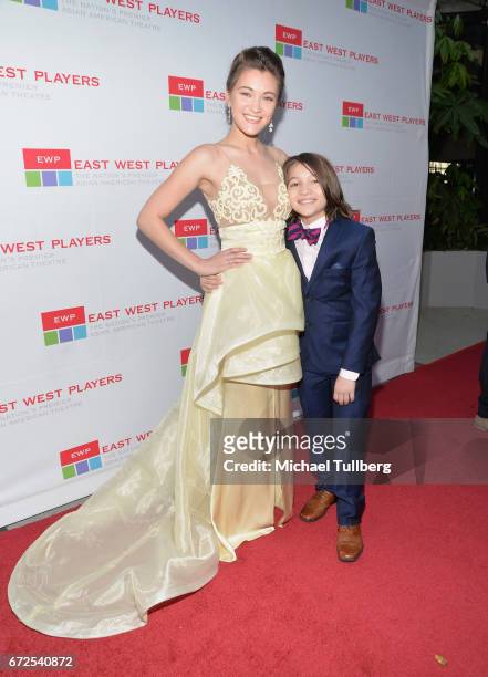 Actors Isa Briones and Two Briones attend the East West Players "Radiant" 51st Anniversary Visionary Awards and silent auction at Hilton Universal...