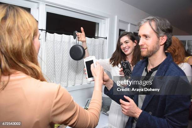 Anne Hathaway and Adam Shulman attend the celebration for the release of Kelly Oxford's book "When You Find Out The World Is Against You" on April...