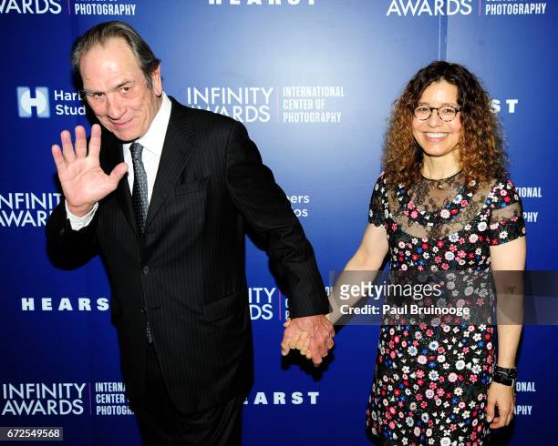 Tommy Lee Jones and Dawn Laurel-Jones attend International Center of Photography 33rd Annual Infinity Awards at Pier Sixty at Chelsea Piers on April...