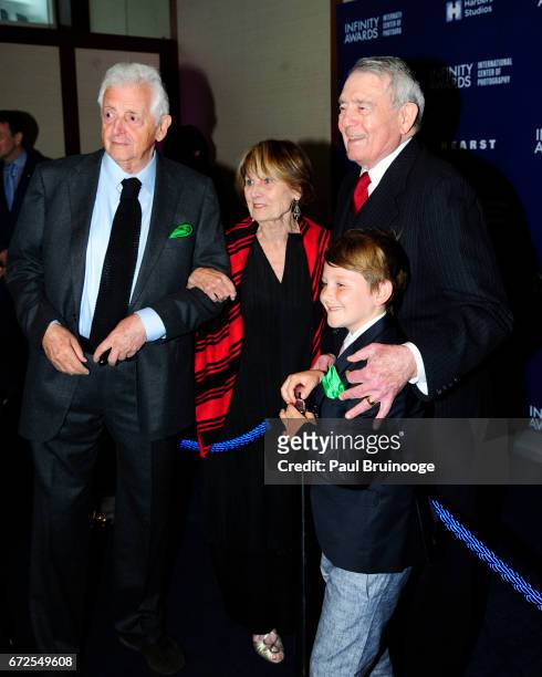 Harry Benson, Jean Goebel and Dan Rather attend International Center of Photography 33rd Annual Infinity Awards at Pier Sixty at Chelsea Piers on...