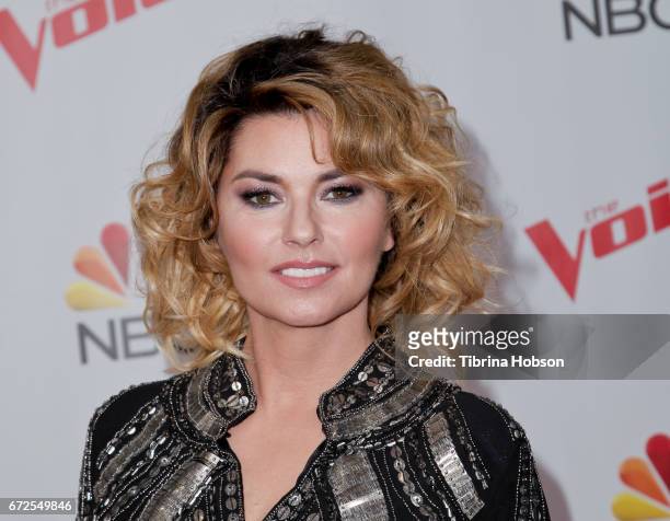 Shania Twain attends NBC's 'The Voice" Season 12' live top 12 performances event at Universal Studios Hollywood on April 24, 2017 in Universal City,...