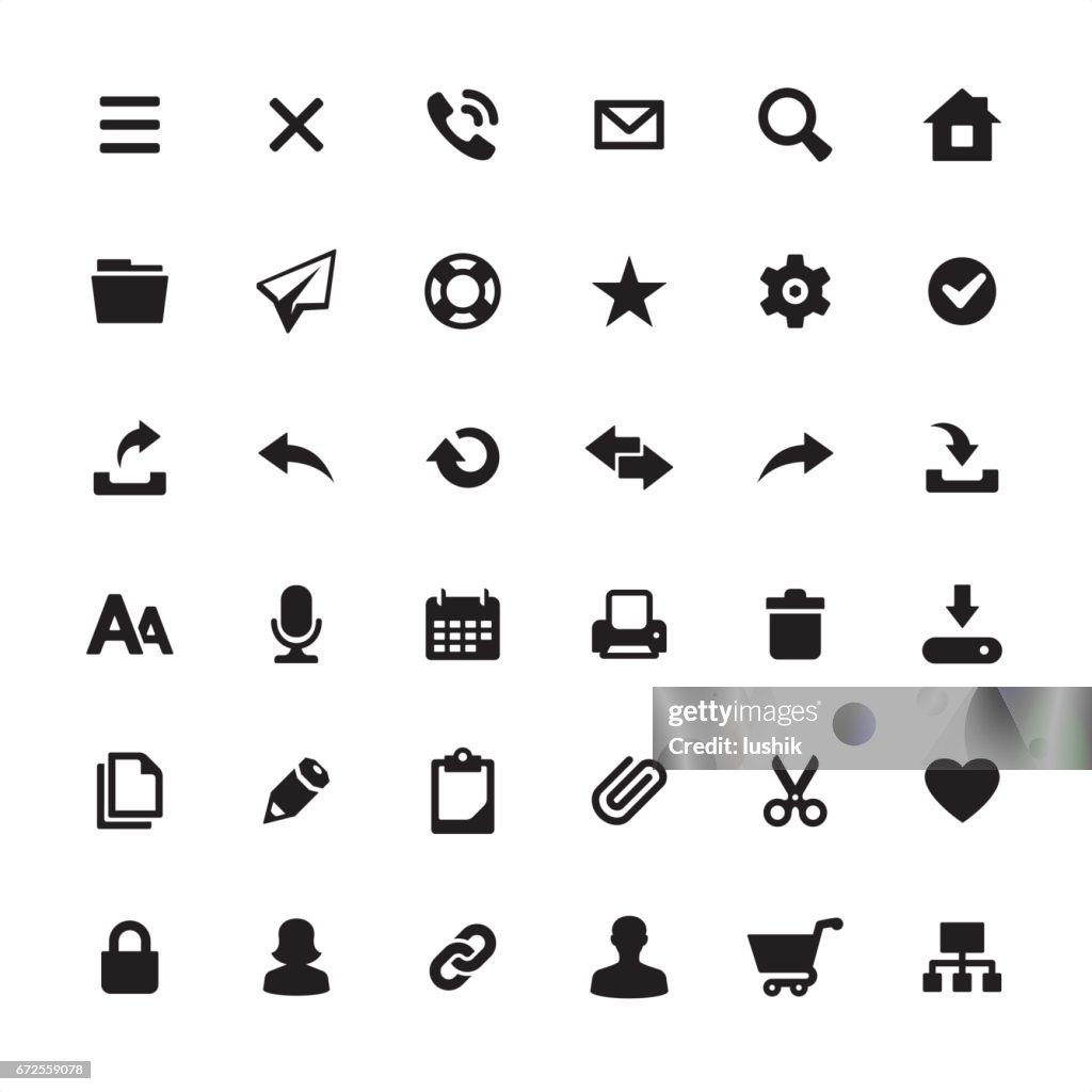 Diseño de la interfaz de inicio requerido conjunto de iconos