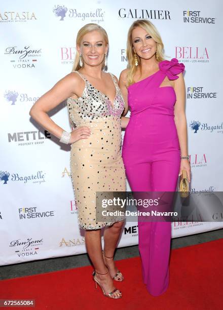 Courtenay Hall and Stephanie Hollman attend BELLA New York Spring Issue cover party hosted by Kelly Osbourne at Bagatelle on April 24, 2017 in New...