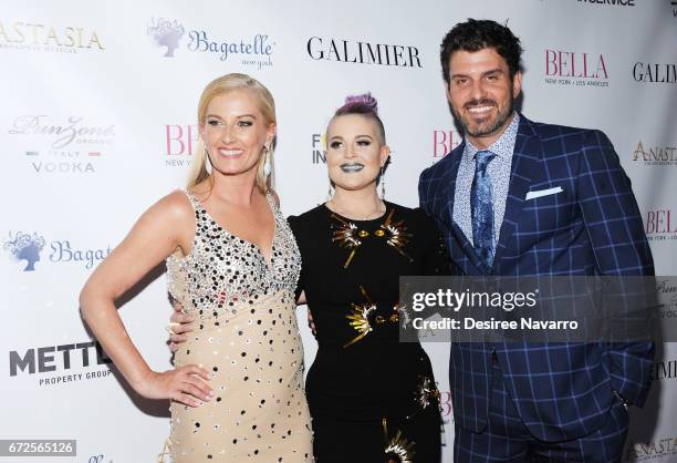 Courtenay Hall, Kelly Osbourne, and Dan Hall attend BELLA New York Spring Issue cover party hosted by Kelly Osbourne at Bagatelle on April 24, 2017...