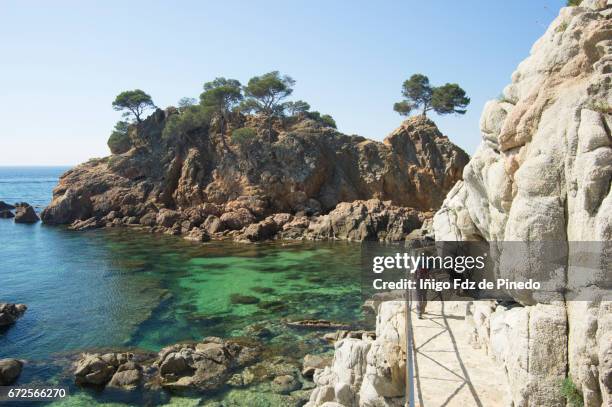 a woman in platja cap roig- sant antoni de calonge-costa brava- catalonia -spain - feldspar stock pictures, royalty-free photos & images