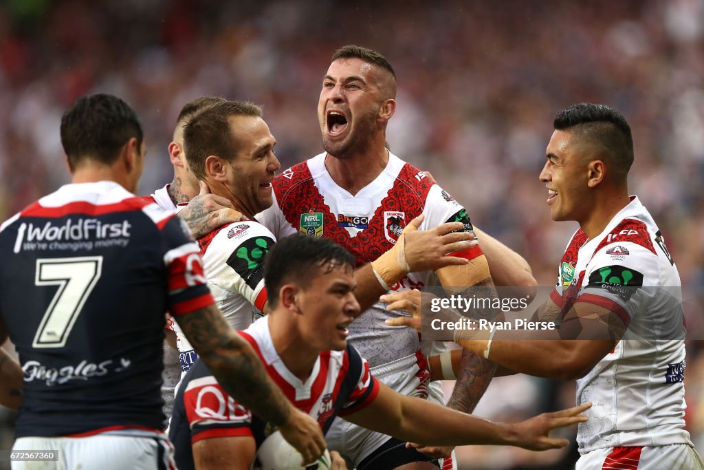 NRL Rd 8 - Roosters v Dragons