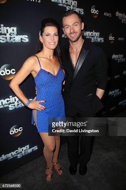 Olympian Nancy Kerrigan and dancer Artem Chigvintsev attend "Dancing with the Stars" Season 24 at CBS Televison City on April 24, 2017 in Los...