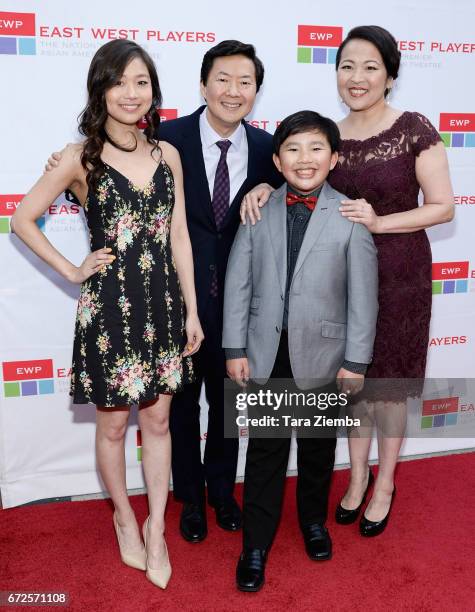 Actress Krista Marie Yu, actor/executive producer Ken Jeong, actor Albert Tsai and actress Suzy Nakamura attend the East West Players 'Radiant' 51st...