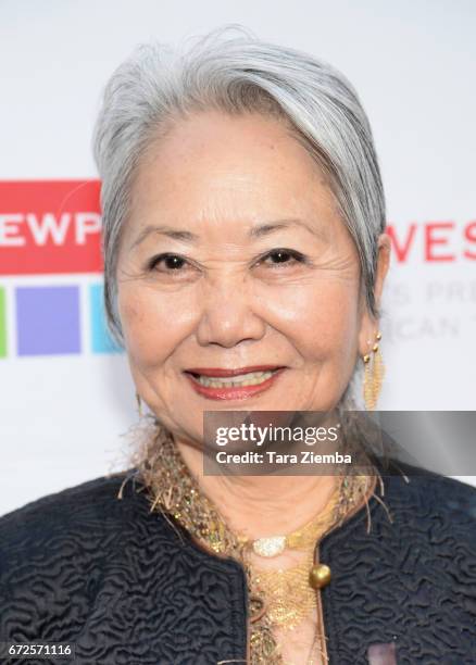 Actress Takayo Fischer attends the East West Players 'Radiant' 51st Anniversary Visionary Awards and silent auction at Hilton Universal City on April...