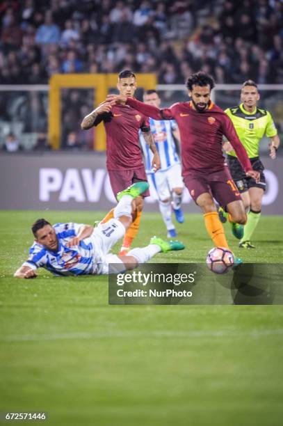 Salah Mhoamed during the Italian Serie A football match Pescara vs Roma on April 24 in Pescara, Italy.