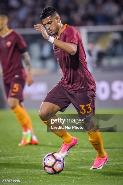 Emerson Palmieri during the Italian Serie A football match Pescara vs Roma on April 24 in Pescara, Italy.