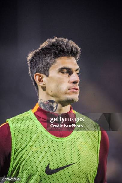 The Tattoo of Perotti Diego during the Italian Serie A football match Pescara vs Roma on April 24 in Pescara, Italy.