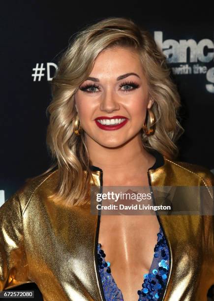 Dancer Lindsay Arnold attends "Dancing with the Stars" Season 24 at CBS Televison City on April 24, 2017 in Los Angeles, California.