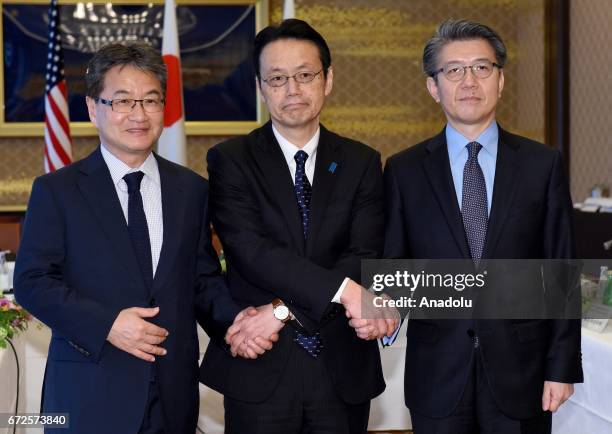 South Korea and Japan chief nuclear negotiators; Joseph Yun , U.S. Special representative for North Korea policy, Kim Hong Kyun , Special...