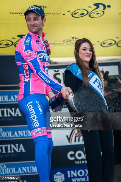 Pictures taken on March 12, 2011 in Chieti, Italy show Michele Scarponi won the 4th stage of Tirreno Adriatico. Italian cyclist Michele Scarponi has...