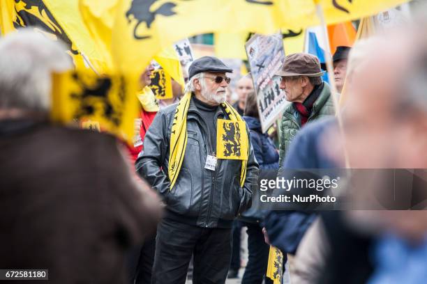 In Zaventem, the city of Brussels Airport, Flemish nationalists of Vlaamse Volksbeweging marched to protest against the city of Brussels which will...