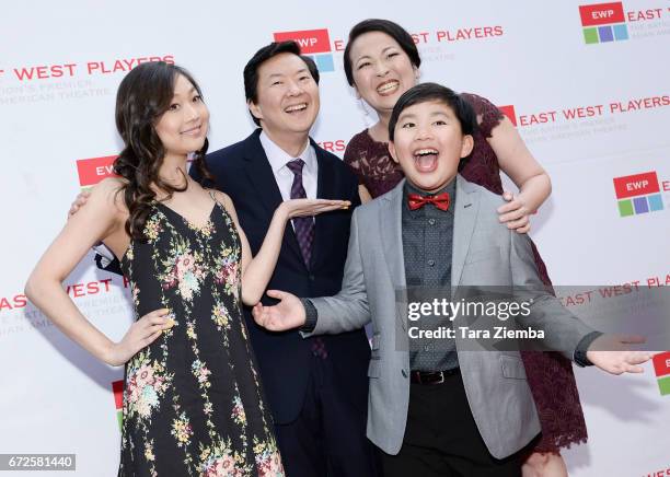 Actress Krista Marie Yu, actor/executive producer Ken Jeong, actor Albert Tsai and actress Suzy Nakamura attend the East West Players 'Radiant' 51st...