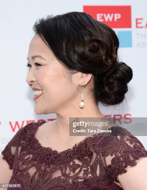 Actress Suzy Nakamura attends the East West Players 'Radiant' 51st Anniversary Visionary Awards and silent auction at Hilton Universal City on April...