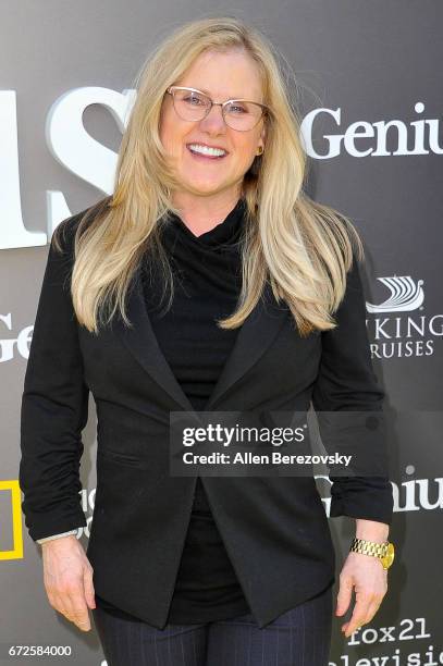 Voice actress Nancy Cartwright attends a premiere of National Geographic's "Genius" at Fox Bruin Theater on April 24, 2017 in Los Angeles, California.