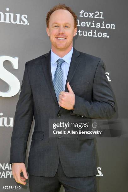 Actor Joe Coffey attends a premiere of National Geographic's "Genius" at Fox Bruin Theater on April 24, 2017 in Los Angeles, California.