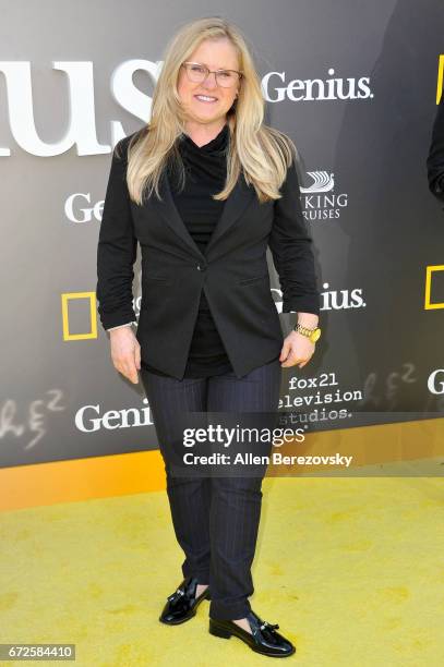 Voice actress Nancy Cartwright attends a premiere of National Geographic's "Genius" at Fox Bruin Theater on April 24, 2017 in Los Angeles, California.