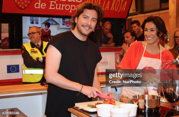 The singer Manu Carrasco attends a promotional event of the ' 'Fresas de Europa' at IFEMA Madrid. Spain April 25, 201