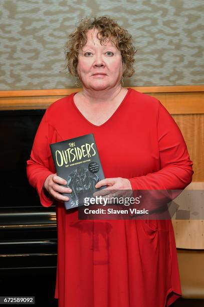 Author S.E. Hinton celebrates 50th anniversary of her book "The Outsiders" at Barnes & Noble, 86th & Lexington on April 24, 2017 in New York City.