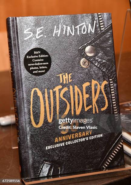 View of the 50th anniversary of book "The Outsiders" by author S.E. Hinton at Barnes & Noble, 86th & Lexington on April 24, 2017 in New York City.