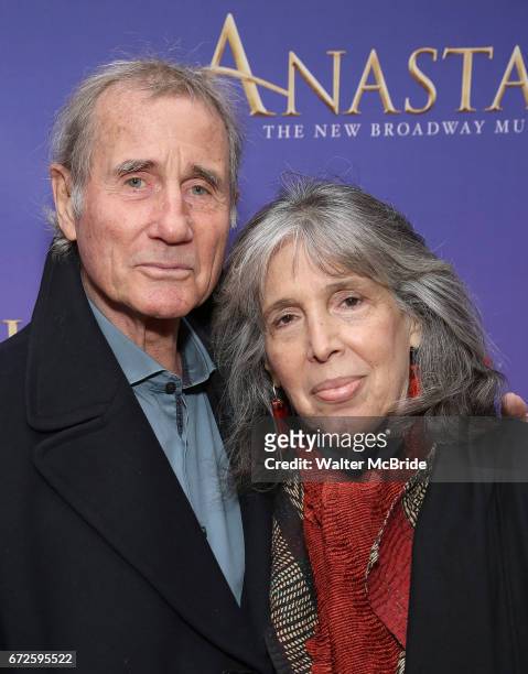 Jim Dale, Julia Schafler attend the Broadway Opening Night performance of 'Anastasia' at the Broadhurst Theatre on April 24, 2017 in New York City.