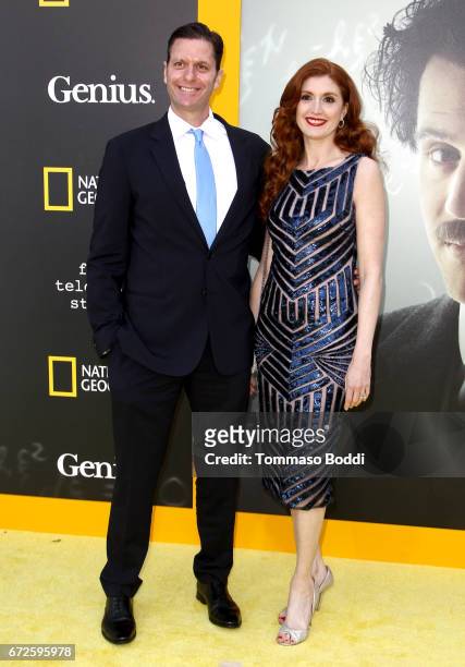 Executive Producer Sam Sokolow and guest attend the Los Angeles Premiere Screening of National Geographics 'Genius' the Fox Theater on April 24, 2017...