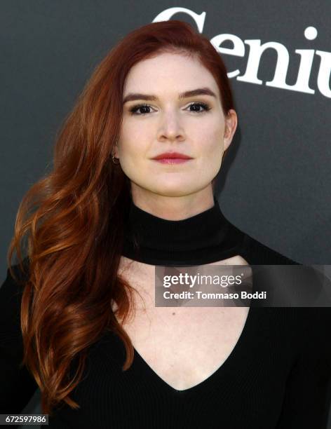 Actress Emily Tyra attends the Los Angeles Premiere Screening of National Geographics 'Genius' the Fox Theater on April 24, 2017 in Los Angeles,...