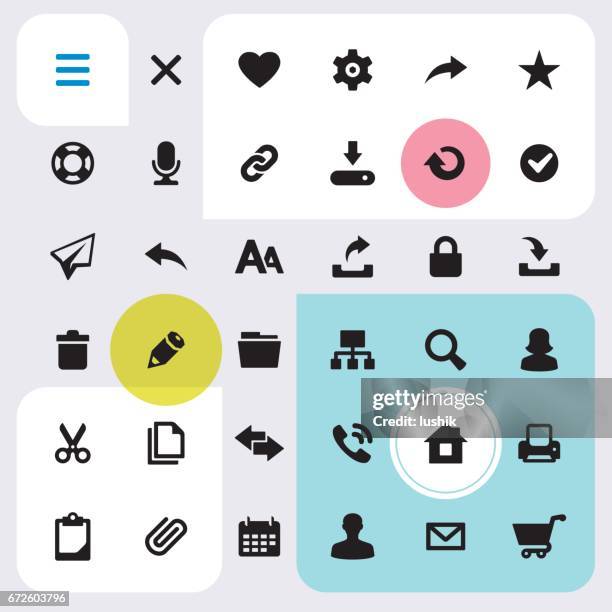 homepage interface icons set - website wireframes stock illustrations