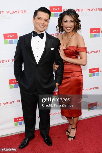 Actors Vincent Rodriguez and Tess Paras attend the East West Players 'Radiant' 51st Anniversary Visionary Awards and silent auction at Hilton...
