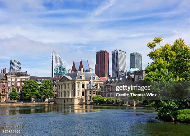 binnenhof and highrise buildings - the hague stockfoto's en -beelden