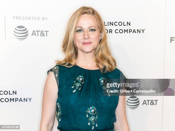 Laura Linney zattends 'The Dinner' Premiere at BMCC Tribeca PAC on April 24, 2017 in New York City.