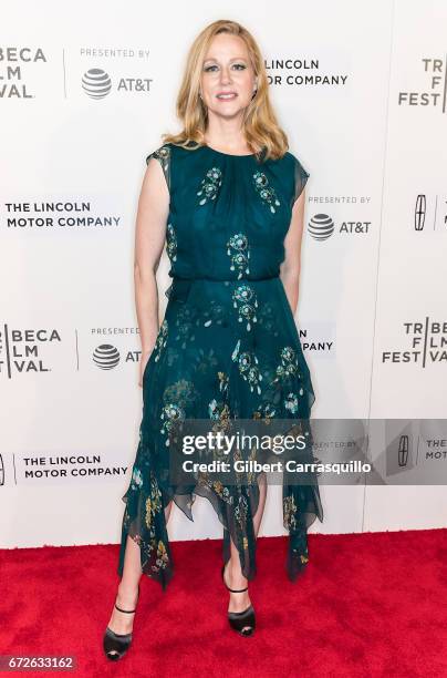 Laura Linney zattends 'The Dinner' Premiere at BMCC Tribeca PAC on April 24, 2017 in New York City.