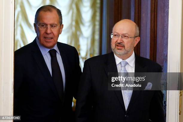 Secretary-General Lamberto Zannier meets with Russian Foreign Minister Sergei Lavrov at the guest house of Russian Foreign Ministry building in...