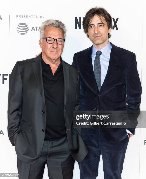 Actor Dustin Hoffman and Noah Baumbach attend the 2017 Tribeca Film Festival, Tribeca Talks: Director's Series: Noah Baumbach at BMCC Tribeca PAC on...