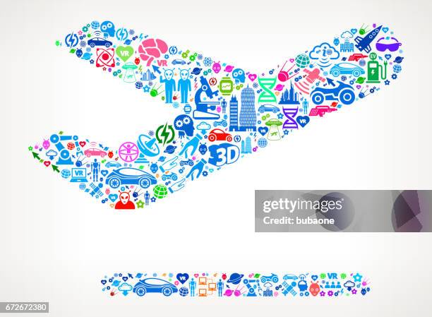 airplane future and futuristic technology vector icon background - aircraft engineer stock illustrations