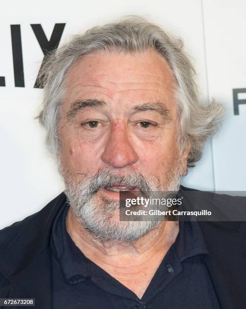 Actor Robert De Niro attends the 2017 Tribeca Film Festival, Tribeca Talks: Director's Series: Noah Baumbach at BMCC Tribeca PAC on April 24, 2017 in...