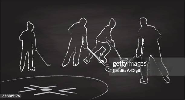 skate fast hockey - hockey player silhouette stock illustrations