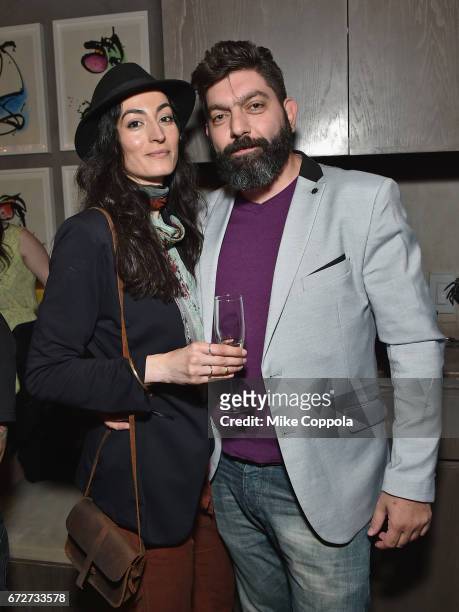 Actress Laetitia Eido and director Shady Srourattend the Producers Reception - 2017 Tribeca Film Festival at Tutto Il Giorno on April 24, 2017 in New...
