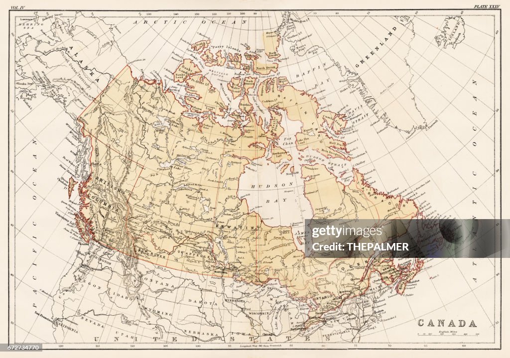 Map Of Canada 1878 HighRes Vector Graphic Getty Images