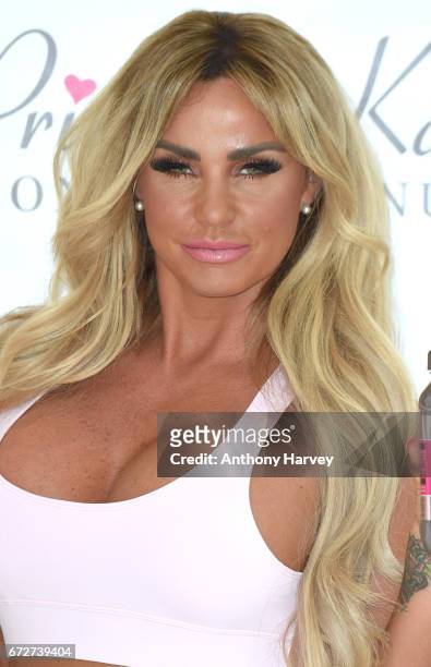 Katie Price launches her new range of nutrition products at The Worx Studio's on April 25, 2017 in London, England.
