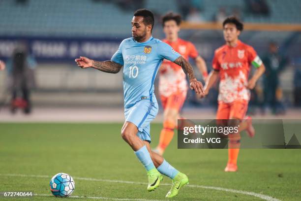 Alex Teixeira of Jiangsu Suning controls the ball during 2017 AFC Champions League group match between Jiangsu Suning F.C. And Jeju United F.C. At...