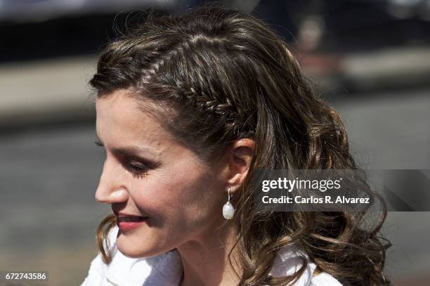 Queen Letizia of Spain attends the presentation of the 'Barrios por el Empleo' project at the Cabildo Insular on April 25, 2017 in Tenerife, Spain.